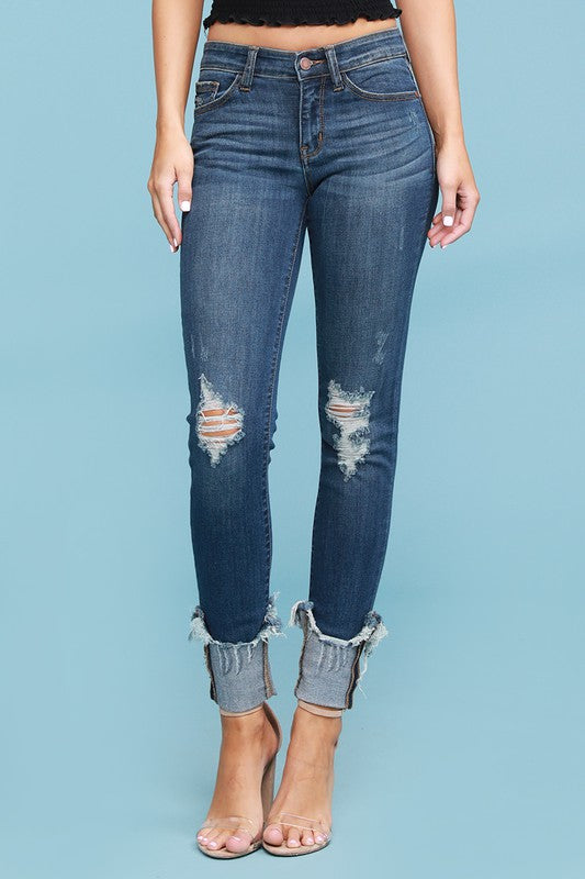 Frayed deals cuff jeans