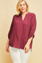 Load image into Gallery viewer, Pretty In Wine Top- Plus Size