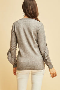 Gray Ruffle Sweater