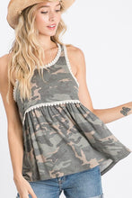 Load image into Gallery viewer, Camo Babydoll Top