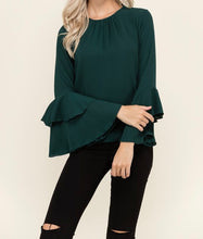 Load image into Gallery viewer, Ruffle Bell Sleeve Top
