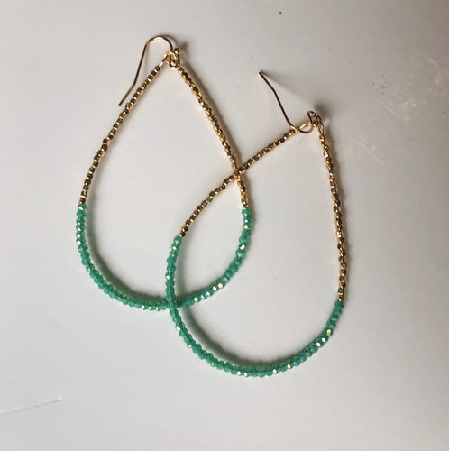 Turquoise Teardrop Bead Earrings